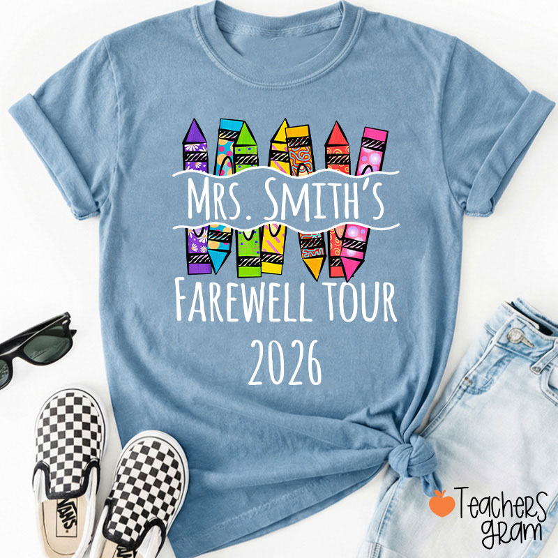 Personalized Farewell Tour Officially Retirement Teacher T-Shirt