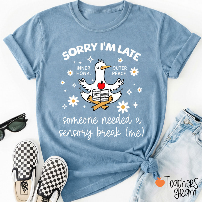 Sorry I'm Late Someone Needed A Sensory Break Teacher T-Shirt