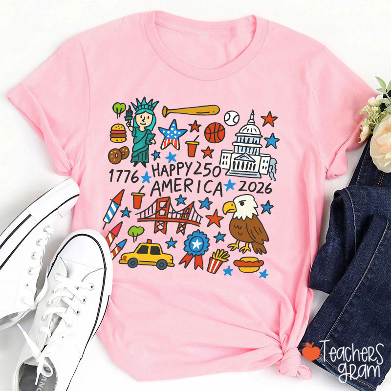  America 250th Anniversary Teacher T-Shirt