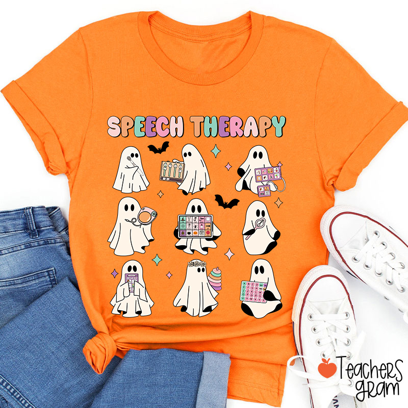 Speech Therapy Cute Ghosts Teacher T-Shirt