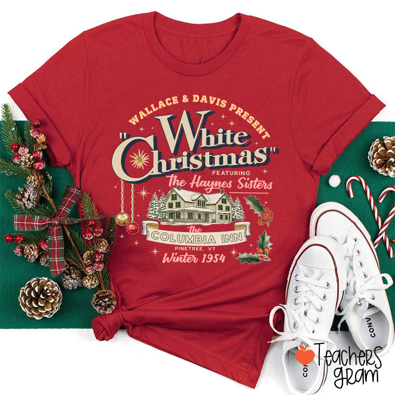 White Christmas Teacher T-Shirt