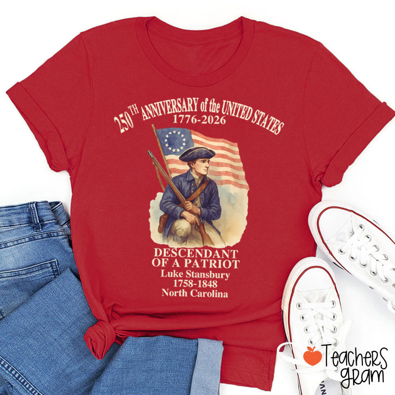 Personalized 250th Anniversary Of The United States Teacher T-Shirt