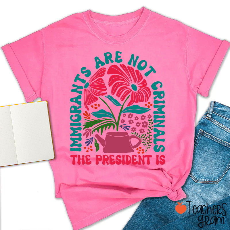 Immigrants Are Not Criminals Teacher T-Shirt