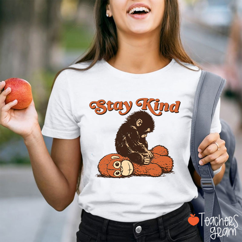 Punch Monkey Stay Kind Teacher T-Shirt