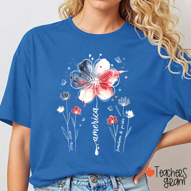1776-2026 America Freedom And Pride Teacher T-Shirt