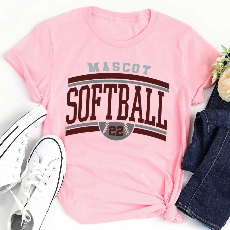 Personalized School Mascot And Sport Colorblock Design Teacher T-Shirt