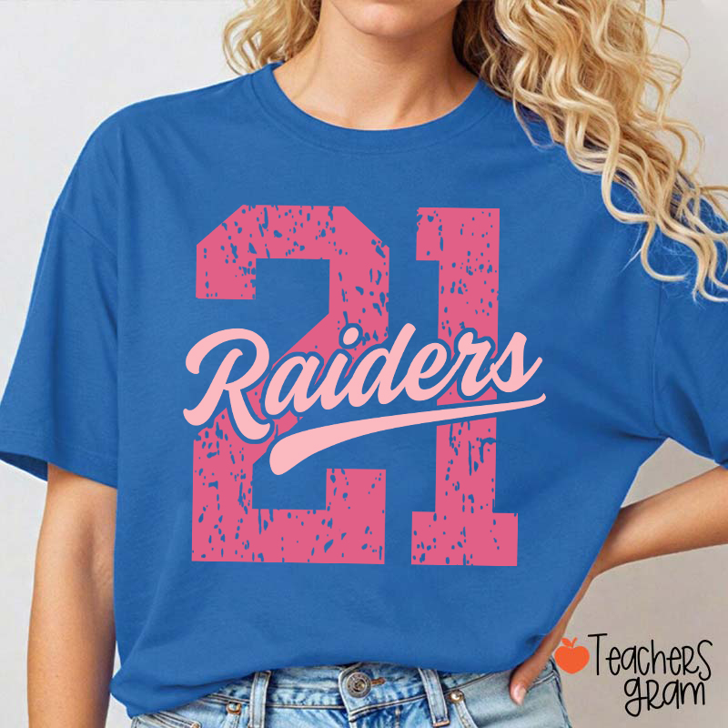 Personalized Vintage Distressed Number Team Name Mascot Teacher T-Shirt