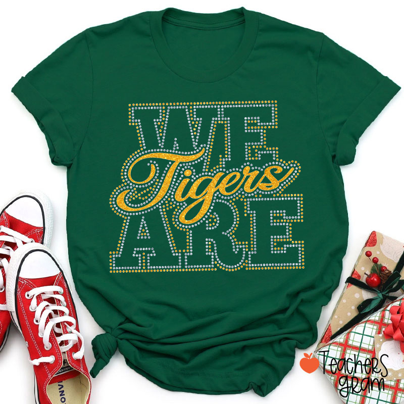 Personalized Mascot Rhinestone We Are Team Teacher T-Shirt