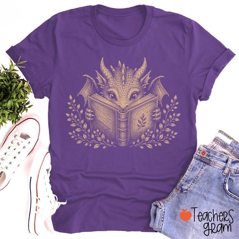 Reading Dragon Teacher T-Shirt