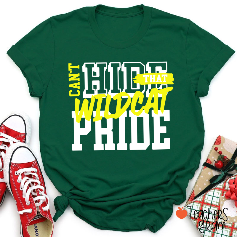 Personalized Can't Hide That Warrior Pride Bold Color Block Text Graphic Teacher T‑Shirt
