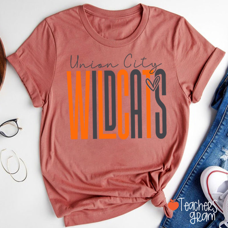 Personalized Mascot Heart Teacher T-Shirt