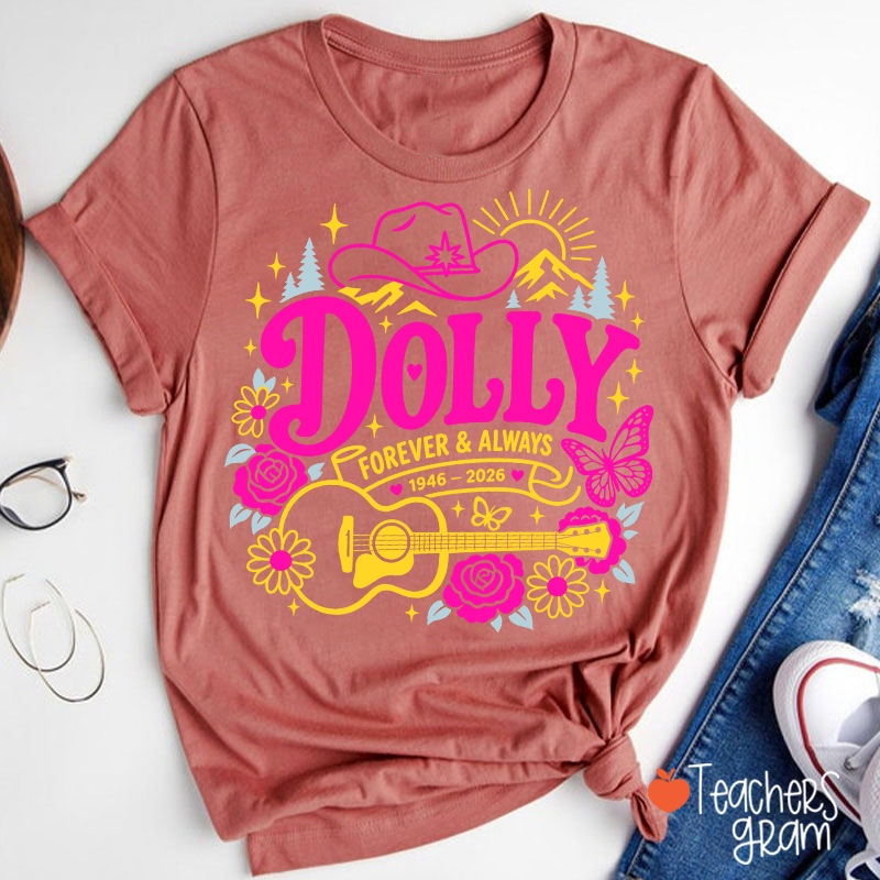 Dolly Forever Always Western Floral Teacher T‑Shirt