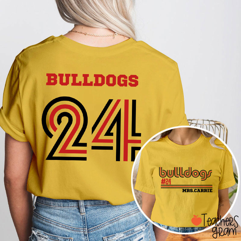 Personalized Mascot Name Game Day Teacher Two Sided T-Shirt