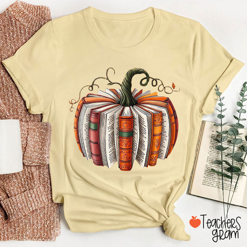 Pumpkin Book Teacher T-Shirt