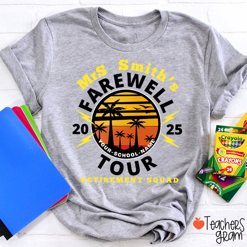 Personalized Teacher's Farewell Tour Retirement Squad Teacher T-Shirt