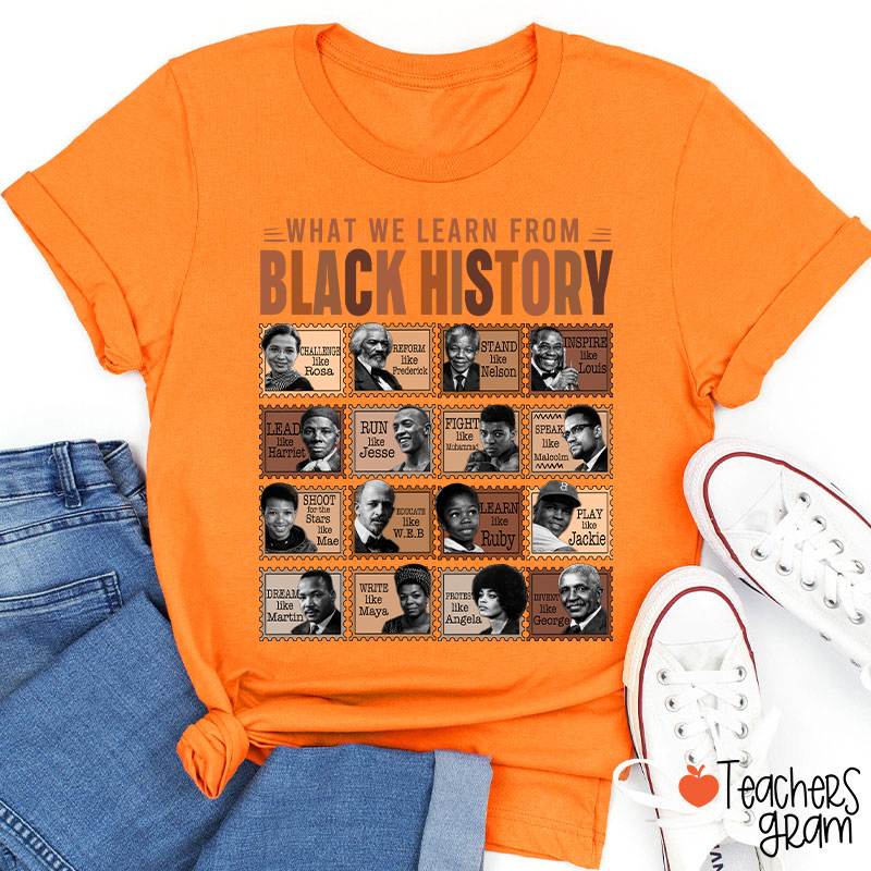 What We Learn From Black History Teacher T-Shirt