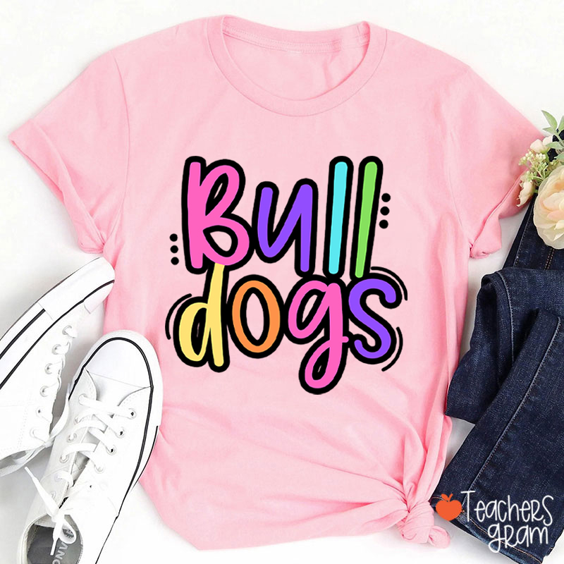 Personalized Mascot Or Name Candy Color Teacher T-Shirt