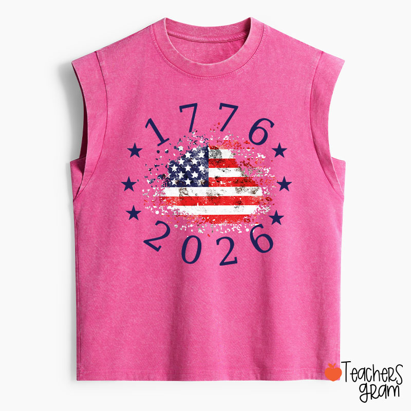 USA 250th Anniversary 1776-2026 Teacher Washed Tank Top
