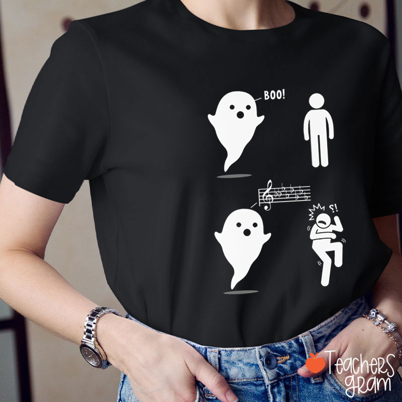 Scary Music Ghost Teacher T-Shirt