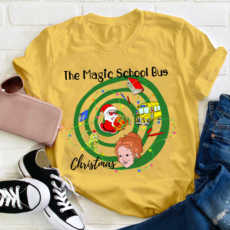 The Magic School Bus Christmas Teacher T-Shirt