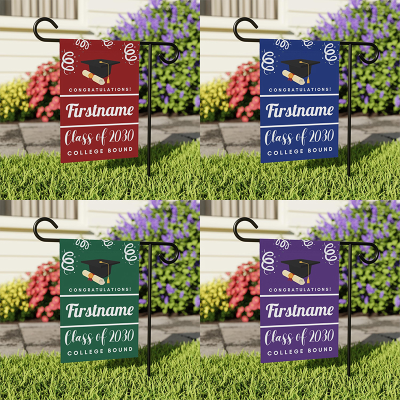 Personalized College Bound Teacher Garden Flag