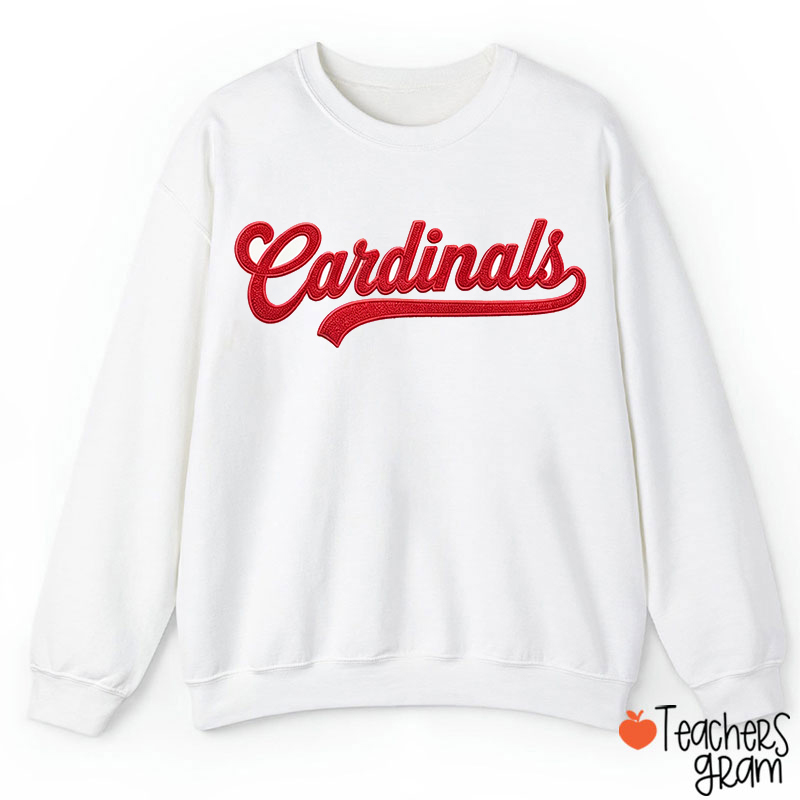 Personalized Mascot Glitter Embroidered Game Day Teacher Sweatshirt