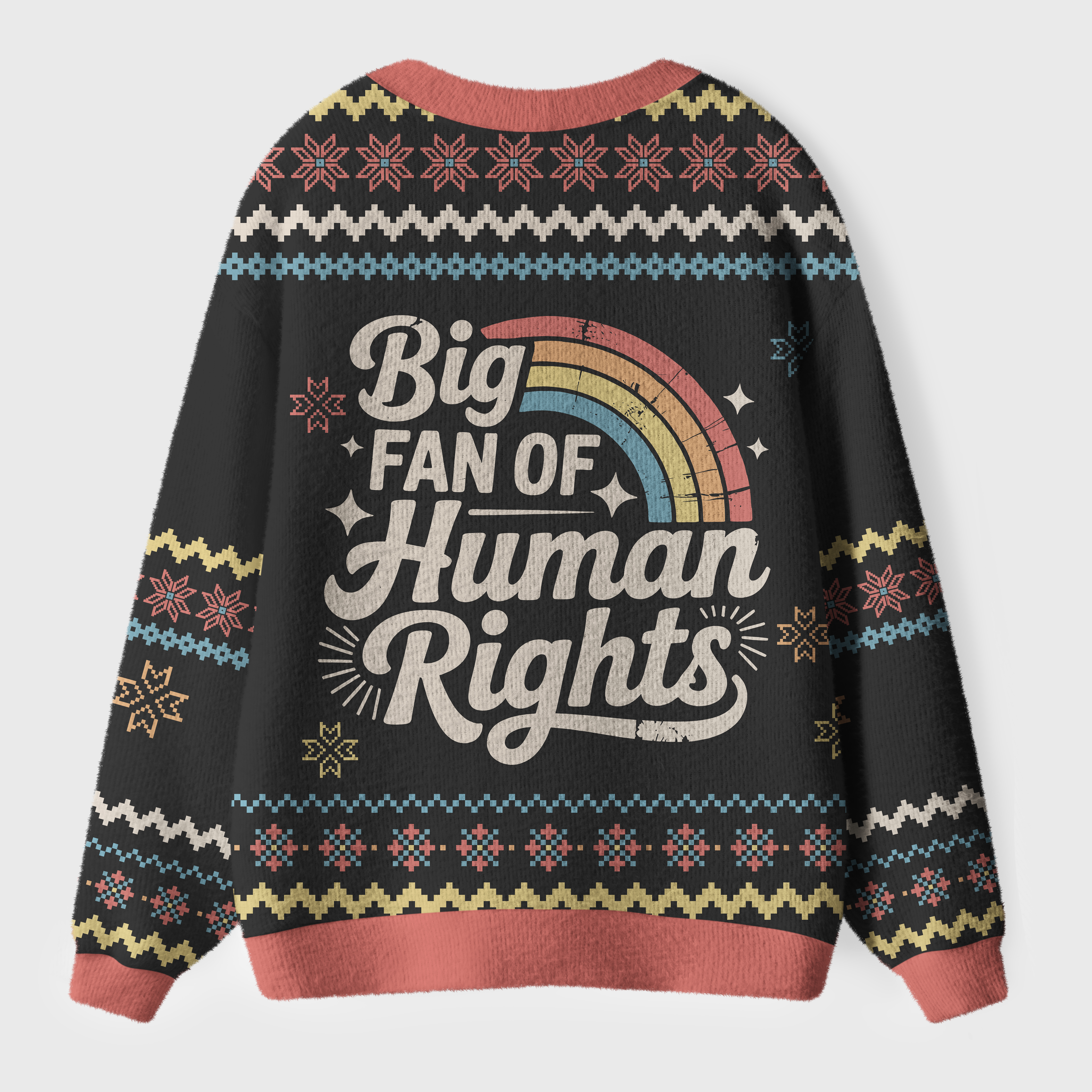 Big Fan Of Human Rights Teacher Ugly Cardigan Sweaters