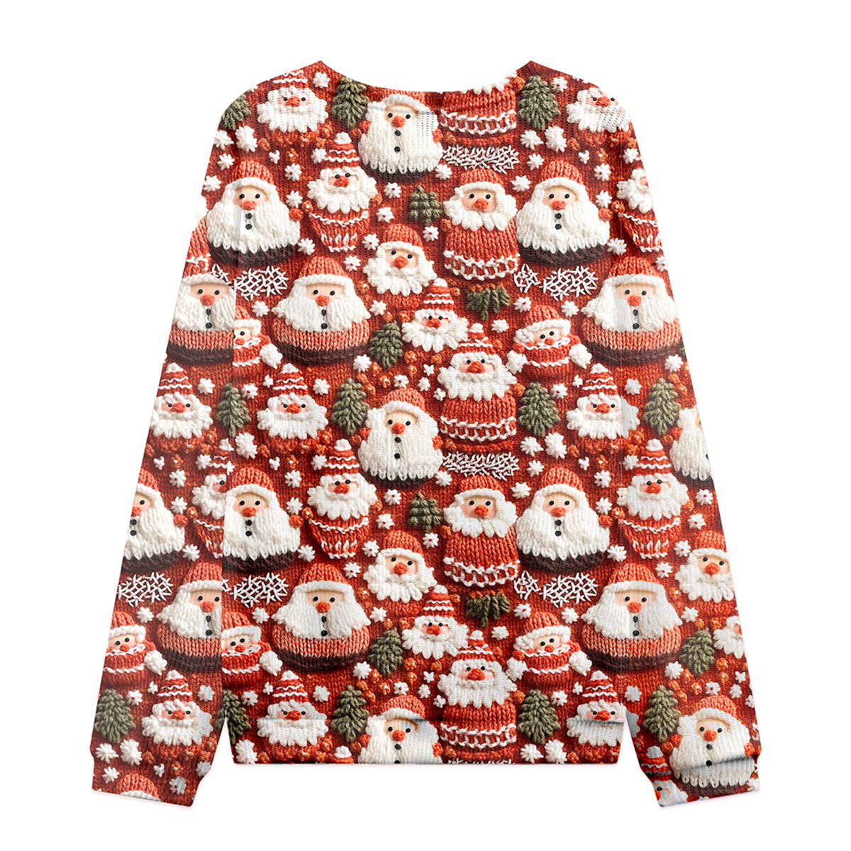 Cute Santa Red Christmas Teacher Cable Knit Sweatshirt