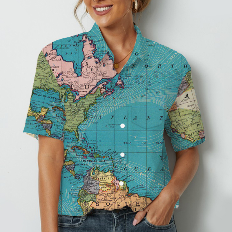World Map Teacher Short Sleeve Shirt