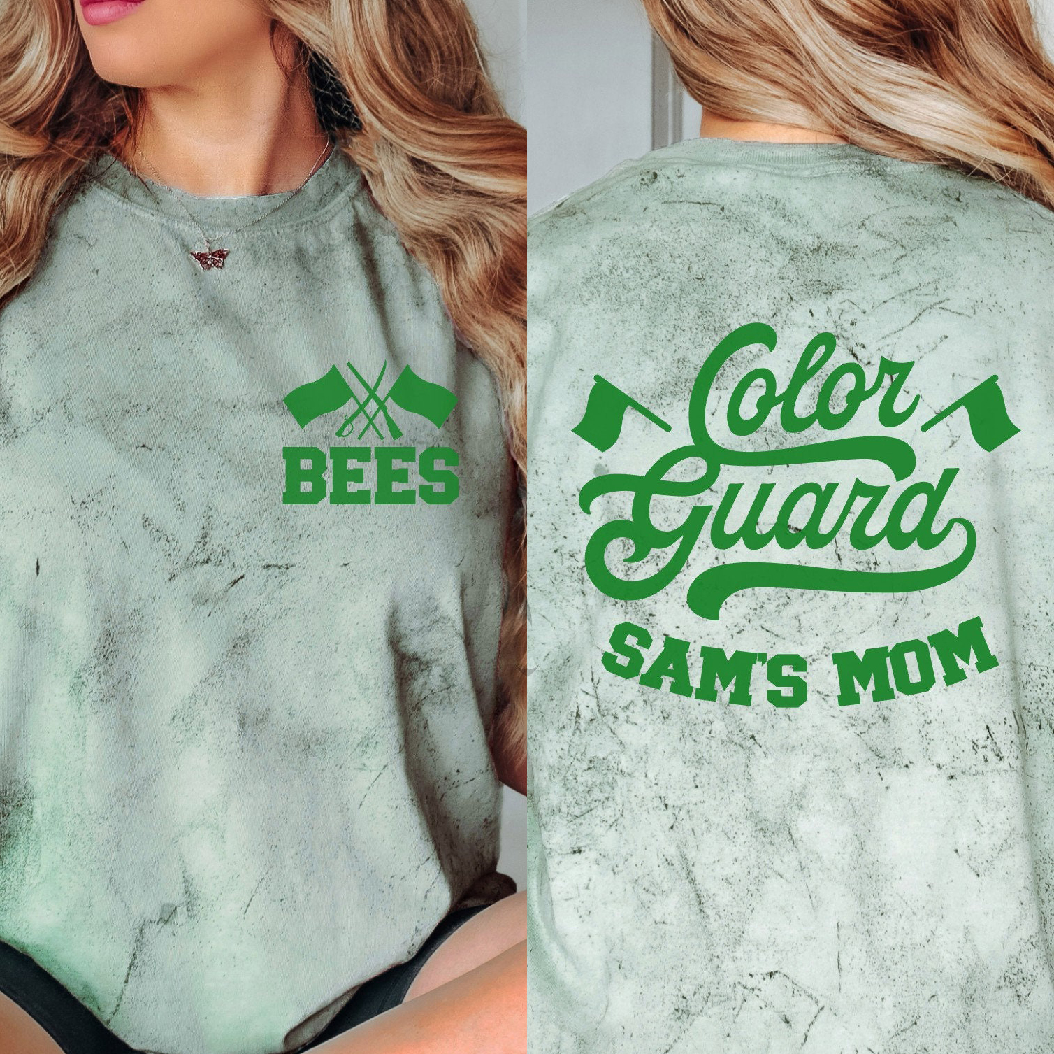 Personalized Mascot Color Guard Spirit Teacher Printed T-Shirt