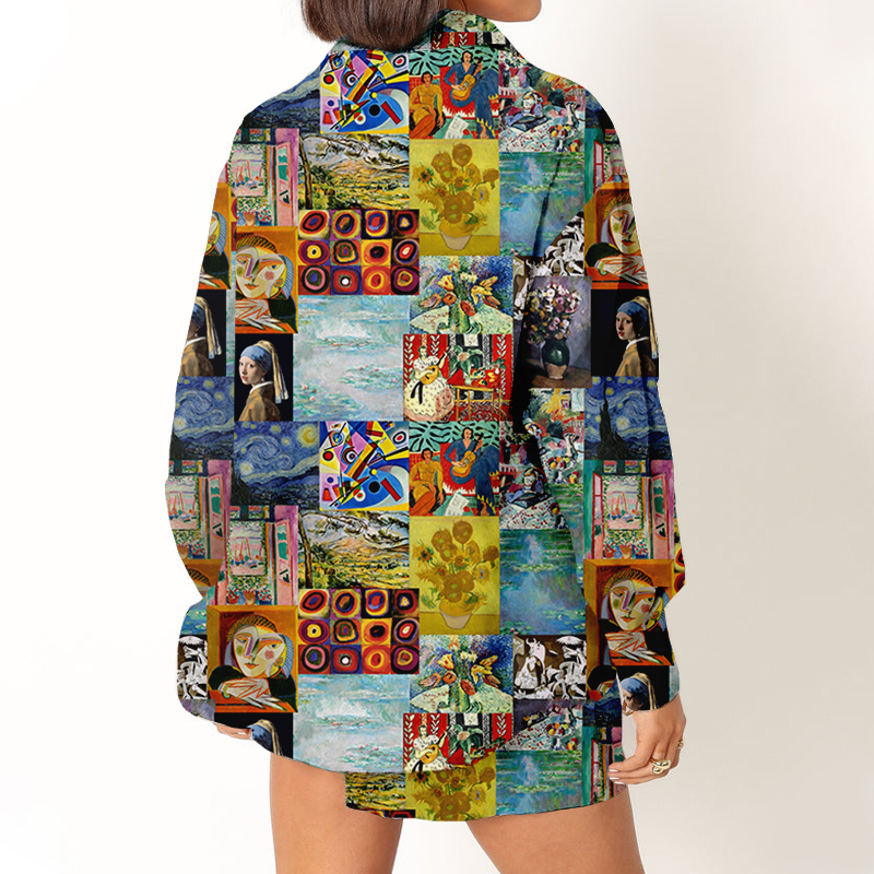 Famous Paintings Display Teacher Long Sleeve Shirt And Shorts Set