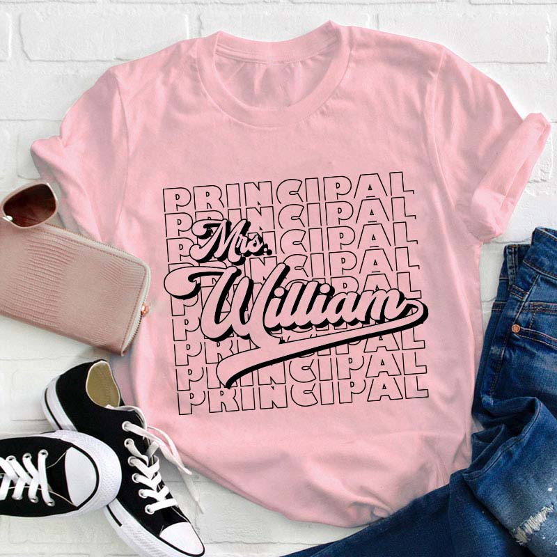Personalized Name And Position Simple Teacher T-Shirt