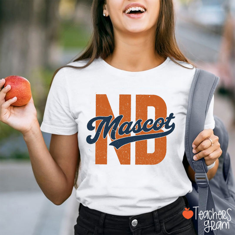Personalized Mascot School Initials Vintage Teacher T-Shirt