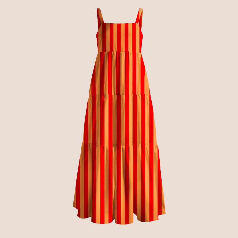 Orange Stripe Teacher Slip Dress