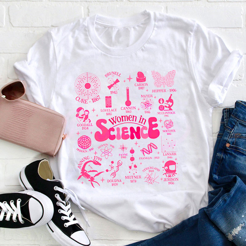 Retro Women In Science Teacher T-Shirt