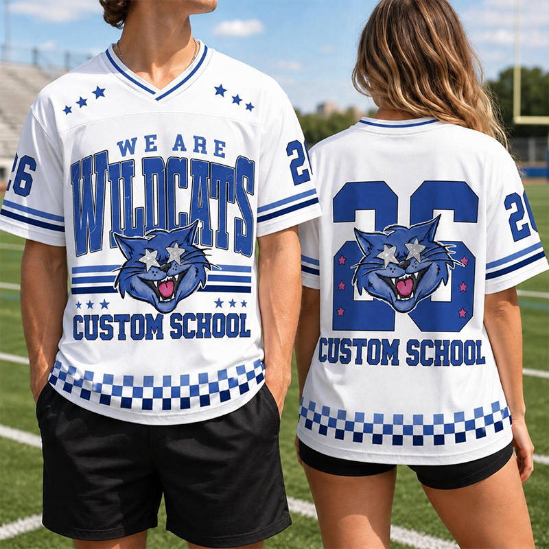 Personalized We Are Mascot School Spirit Checkered Teacher Mesh Jersey