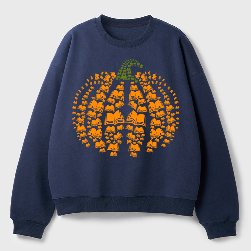 Halloween Pumpkins And Books Teacher Fleece Sweatshirt