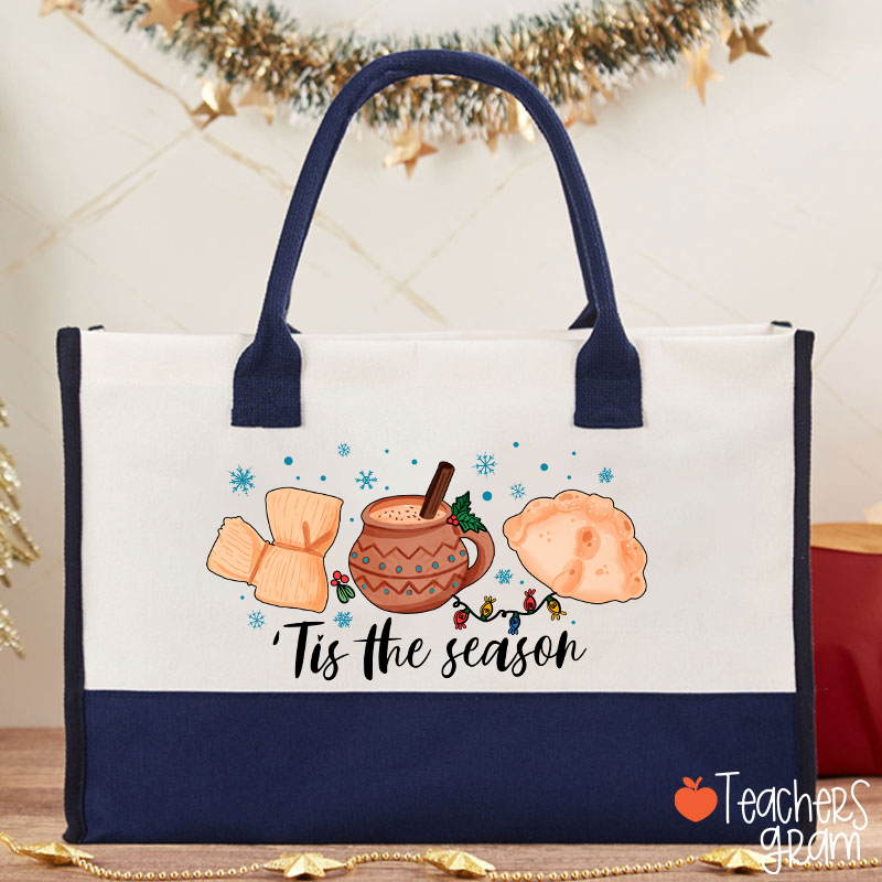 Tis The Season Feliz Navidad Spanish Teacher Cotton Tote Bag