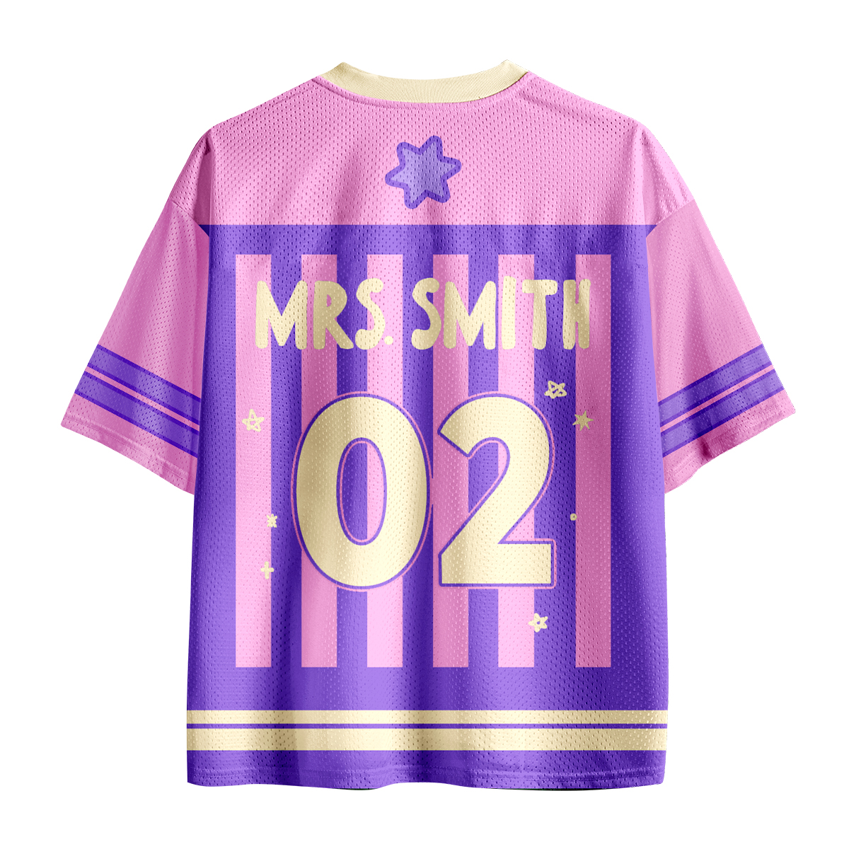 Personalized Grade And Name Preppy Stripes Teacher Mesh Jersey