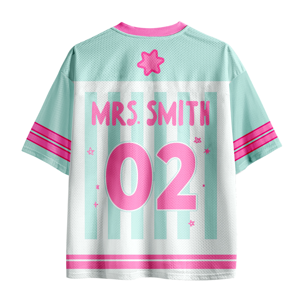 Personalized Grade And Name Preppy Stripes Teacher Mesh Jersey