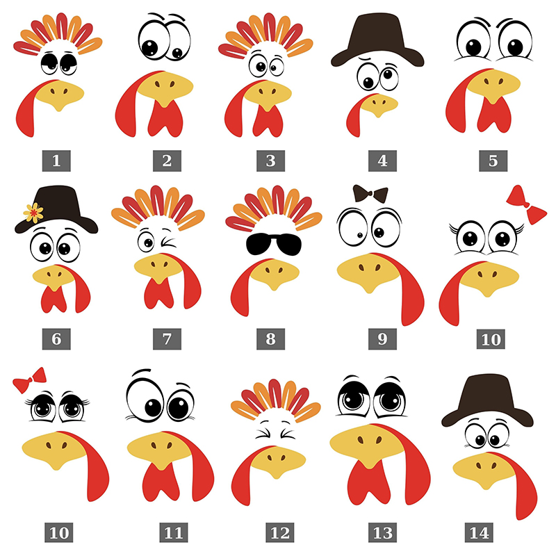 Personalized Turkey Face Thanksgiving Party Teacher T-Shirt