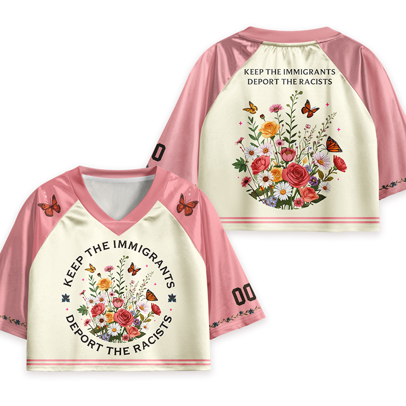 Keep The Immigrants Deport The Racists Teacher Crop Jersey