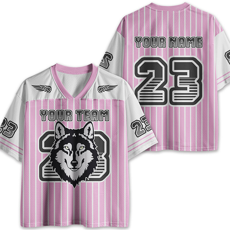 Personalized Retro Style Mascot Stripes And Wings Teacher Mesh Jersey