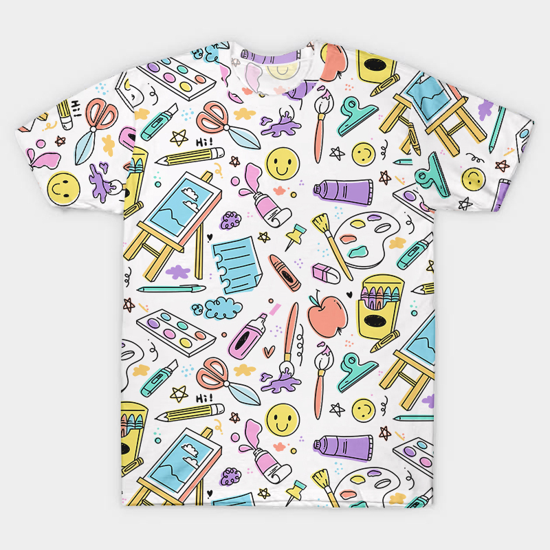 Freely Draw The Picture In Your Mind Teacher Printed T-Shirt