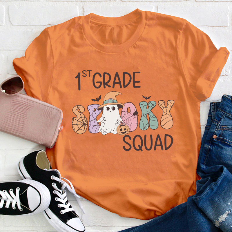 Personalized Grade Spooky Squad Teacher T-Shirt