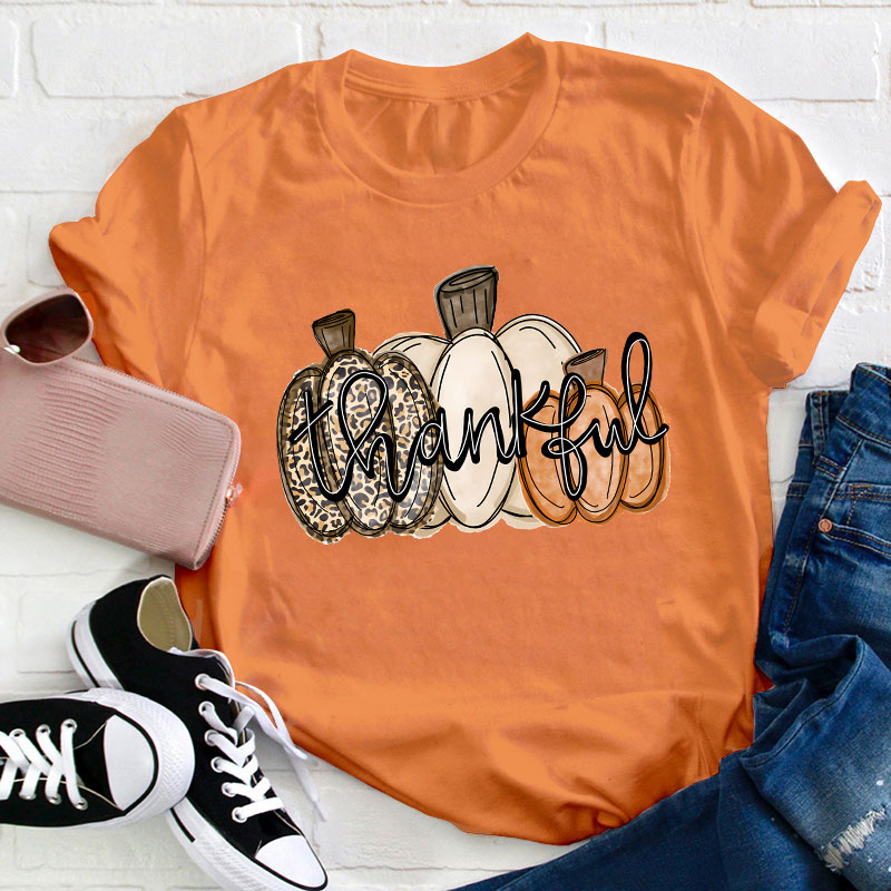 Thankful Pumpkins Teacher T-Shirt