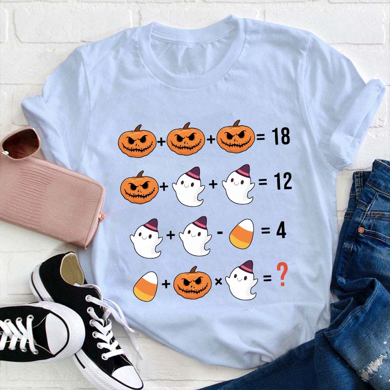 Pumpkin Ghost Candy Corn Mathematics T-Shirt