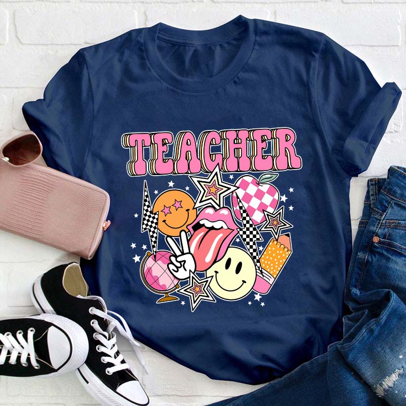 Retro Teacher Life Teacher T-Shirt