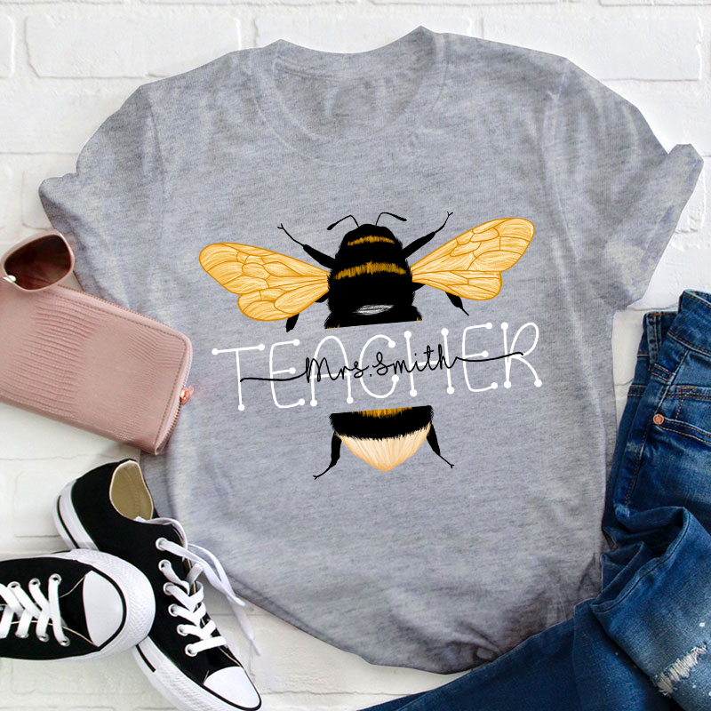 Personalized Name Bee Kind Teacher T-Shirt