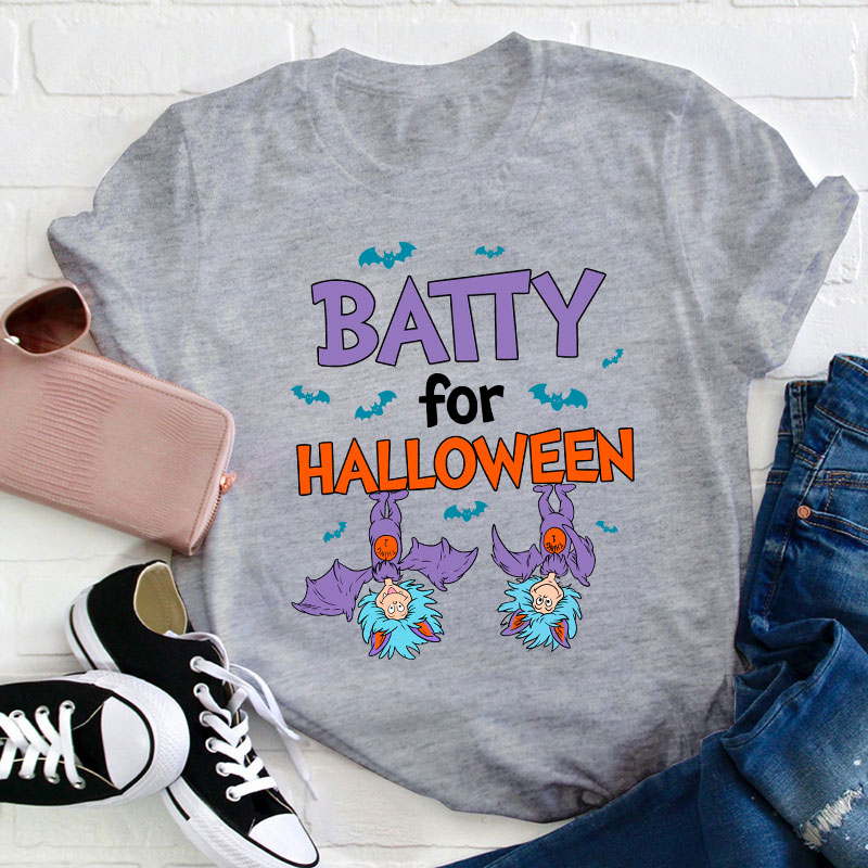 Batty For Halloween Teacher T-Shirt
